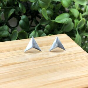 Brinco de prata 925 triangulo 3d