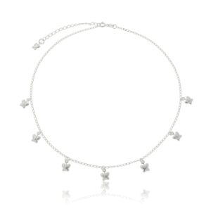 Choker borboleta abaulada 40cm 3gr + 5cm extensor