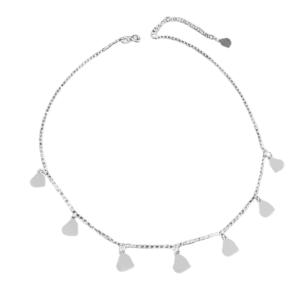 Choker Coração Chapinha 40cm 3,9gr + 5cm extensor