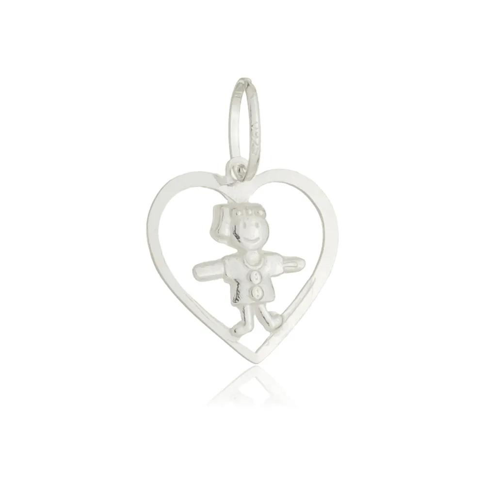 Pingente de Coração com Menino ou Menina 1,5cm