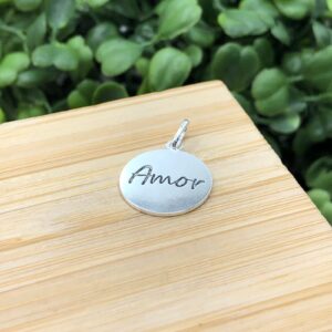 Pingente de prata 925 amor