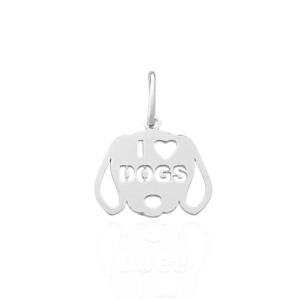 Pingente I Love Dogs 1cm 0,4g
