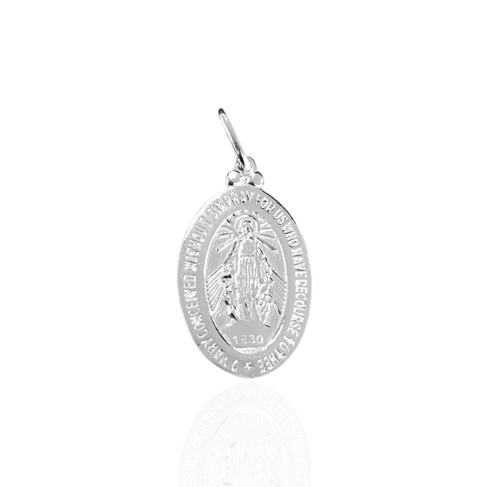 Pingente Medalha Oval N. S. das Graças 4g 3cm