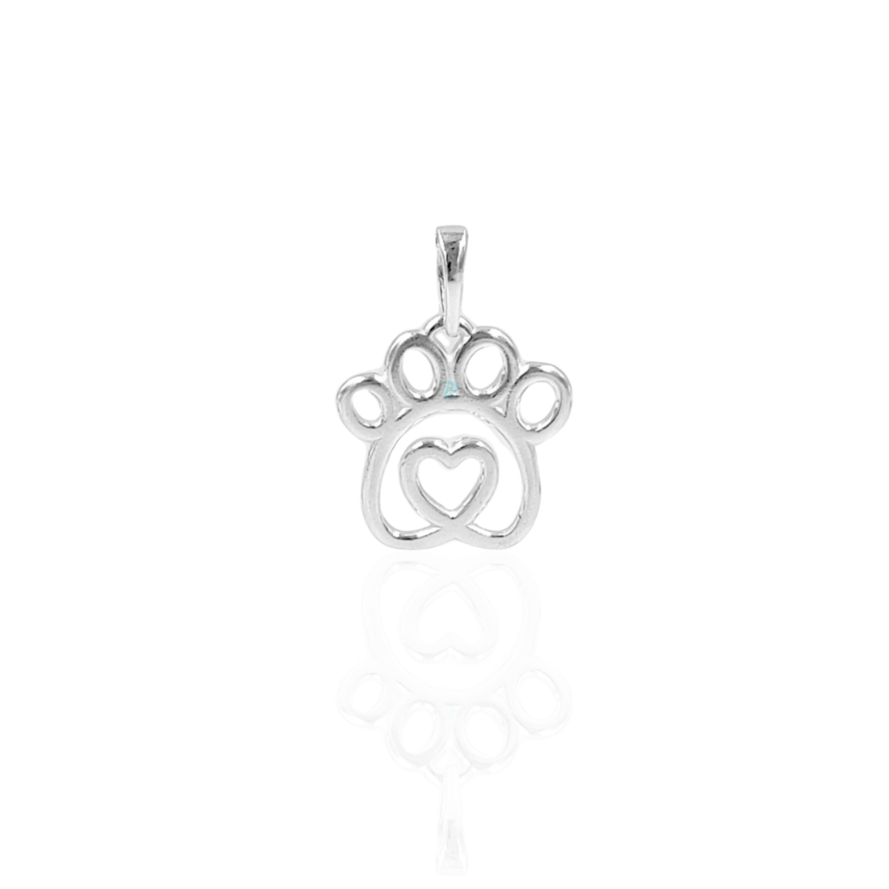 Pingente Patinha com Coração 2cm 1,4grPingente Patinha com Coração 2cm 1,4gr