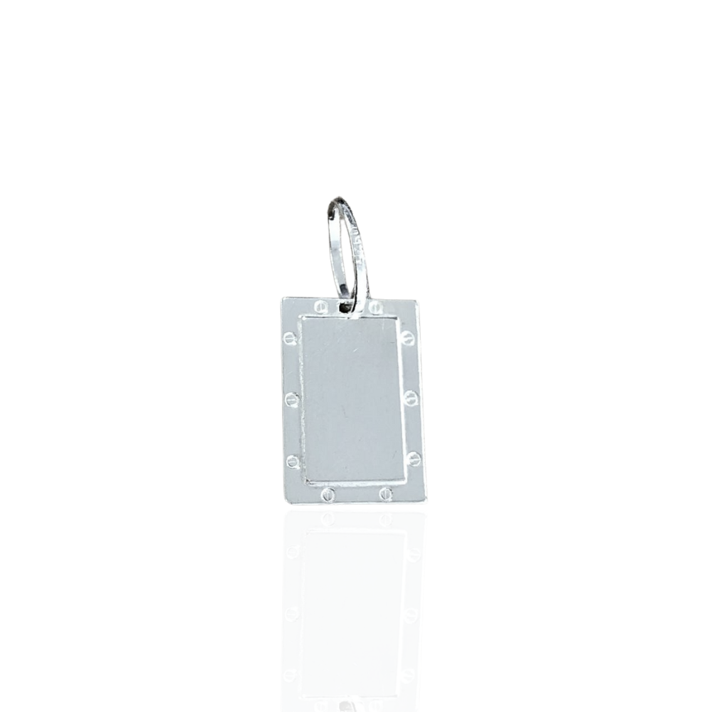 Pingente Plaquinha Lisa com Detalhes na Borda 0,5g