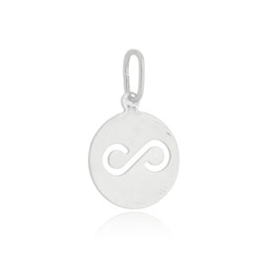 Pingente Plaquinha Redonda Infinito 1,2cm
