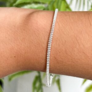 Pulseira 1596 Palline 4 Fios De Prata