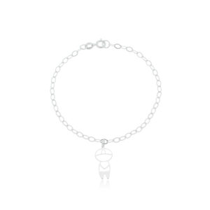 Pulseira Pingente Vazado Menino ou Menina 18cm