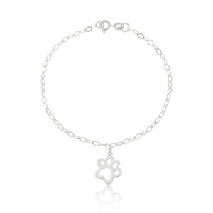 Pulseira 1 Pingente Patinha de Cachorro 1,4gr