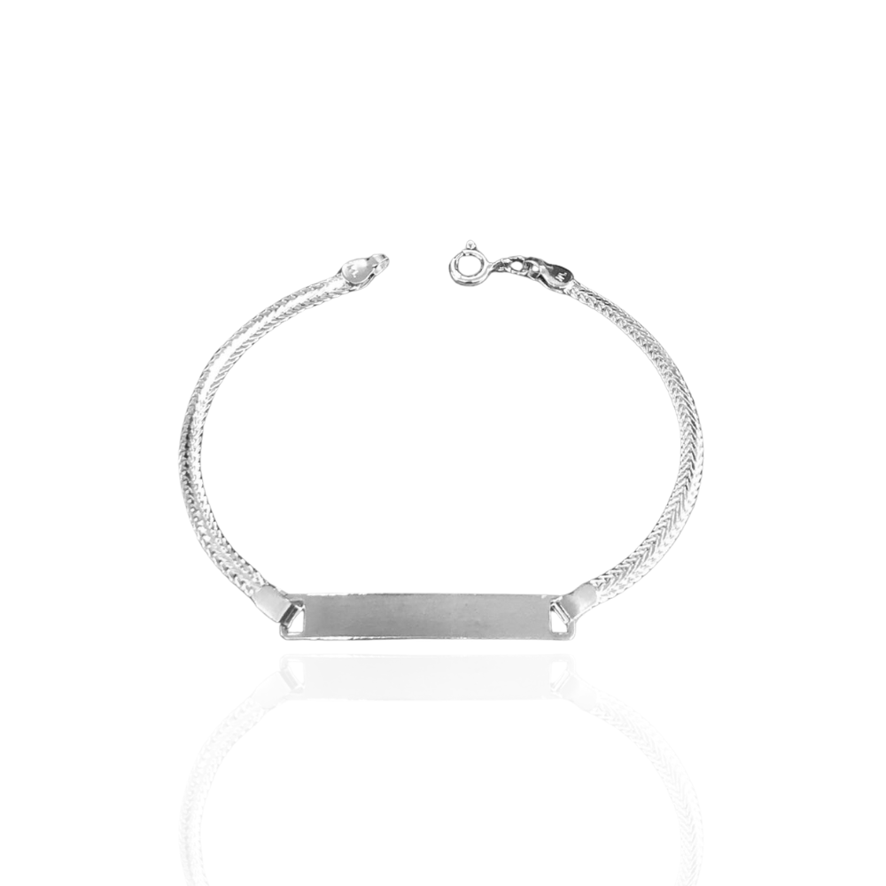 Pulseira Chapinha Fio Misto 4,9gr gravação opcional