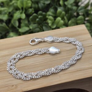 Pulseira 1595 Treccia Laser 3 Fios Fio 120 De Prata