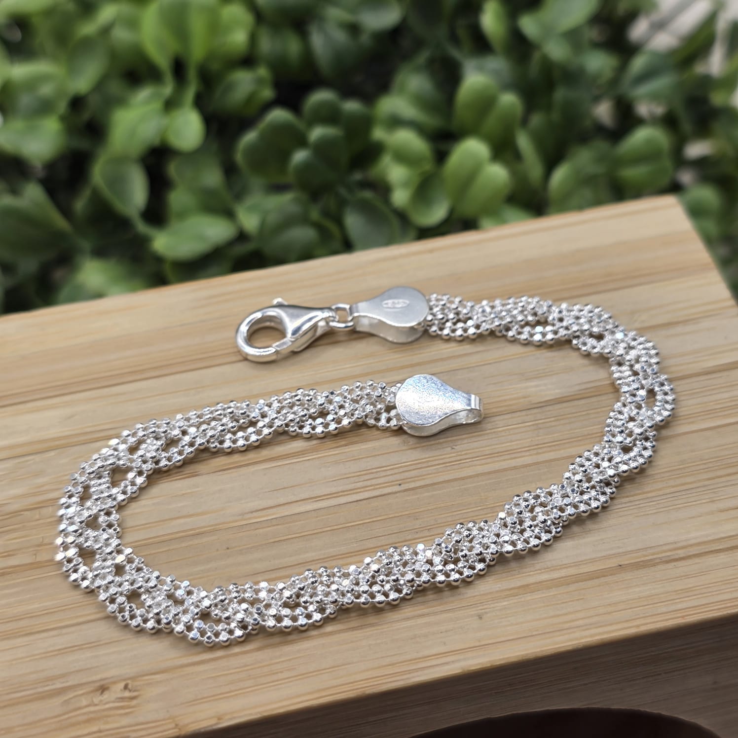 Pulseira 1595 Treccia Laser 3 Fios Fio 120 De Prata