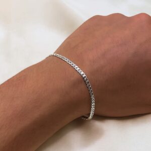 Pulseira Masculina de Prata 1x1 3,9g 4,5mm Fio 100