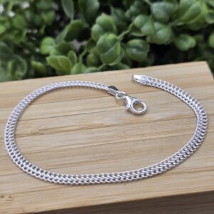 Pulseira Lacraia Dupla 3,6gr De Prata