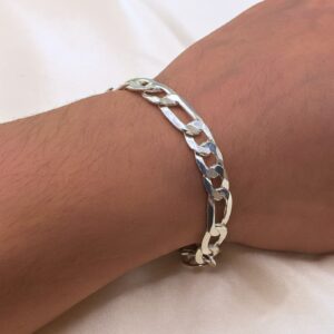 Pulseira de Prata Masculina 11mm 3x1 26gr Fio 250