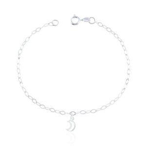 Pulseira Feminina 18cm com Pingente Lua Vazada