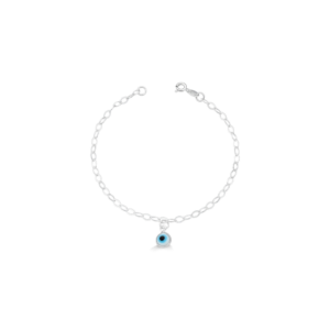 Pulseira 1 Olho Grego Branco 1,5gr