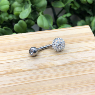 Piercing Furo Umbigo Flor Cravejada - Imagem 11