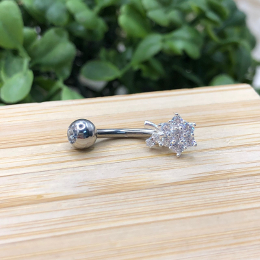 Piercing de Umbigo Zircônia Losango Cristal - Imagem 11