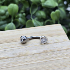 Piercing de Umbigo Coração Zircônia Branca 1,9cm - Imagem 9