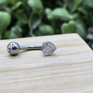 Piercing de Umbigo Coração Zircônia Branca 1,9cm - Imagem 10