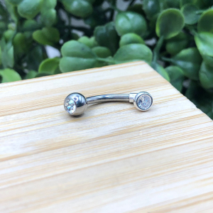Piercing de prata 925 de umbigo minin pedra redonda zirconia e ponto de luz - Imagem 10