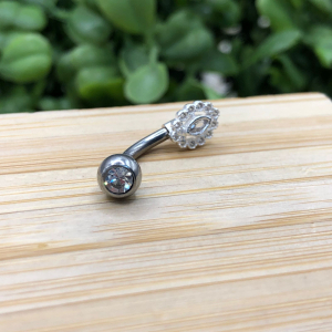 Piercing Furo Navete Zirconia com Borda Cravejada De Prata - Imagem 10