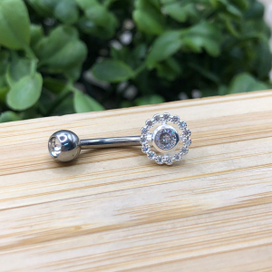 Piercing Redondo Cravejado com Ponto de Luz De Prata - Imagem 9