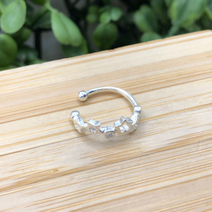 Piercing Fake Argola Estrela e Bolinha Zircônia - Imagem 11