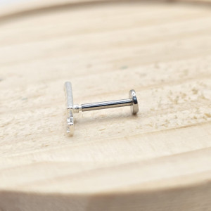 Piercing de prata 925 filetes com formatos abaulados e cravejado para helix, tragus e tash rock - Imagem 11