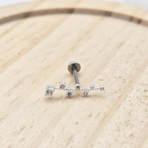 Piercing de prata 925 furo 7 ponto de luz para helix, tragus e tash rock - Imagem 9