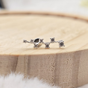 Piercing de prata 925 furo 7 ponto de luz para helix, tragus e tash rock - Imagem 10
