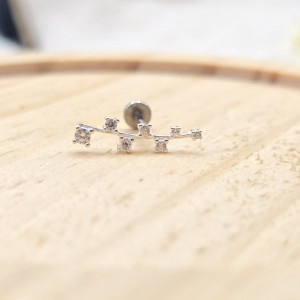 Piercing de prata 925 furo 7 ponto de luz para helix, tragus e tash rock - Imagem 11