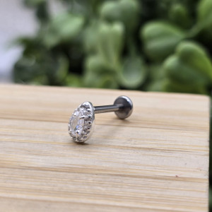 Piercing de prata 925 gota zircônia com borda cravejada para hélix, tragus, lóbulo e tash rock - Imagem 11