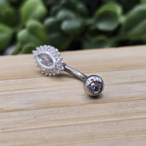 Piercing de prata 925 olho cravejado com ponto de luz para umbigo - Imagem 11