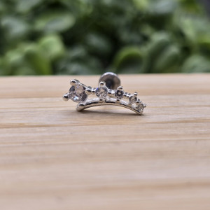 Piercing de prata 925 pedras zircônias com pontilhado para hélix, tragus, lóbulo e tash rock - Imagem 9