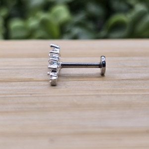 Piercing de prata 925 pedras zircônias com pontilhado para hélix, tragus, lóbulo e tash rock - Imagem 11