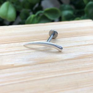 Piercing de prata 925 ponta curvada abaulada - Imagem 10