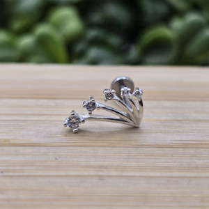 Piercing de prata 925 trabalhado com ponto de luz para hélix, tragus, lóbulo e tash rock - Imagem 10