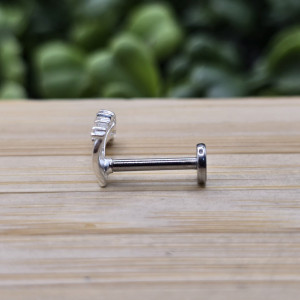 Piercing de prata 925 trabalhado com ponto de luz para hélix, tragus, lóbulo e tash rock - Imagem 11