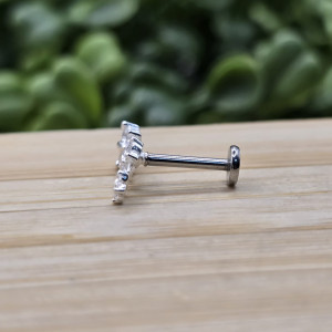 Piercing de prata 925 três borboletas cravejadas para hélix, tragus, lóbulo e tash rock - Imagem 11