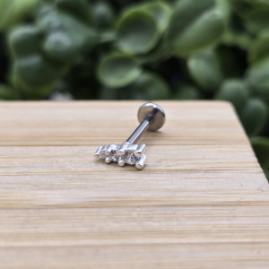 Piercing de prata 925 três pedras zircônias para hélix, tragus, lóbulo e tash rock - Imagem 10