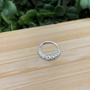 Piercing de prata 925 entrelaçado