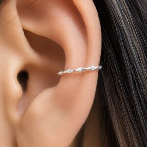 Piercing de prata 925 fake zig zag