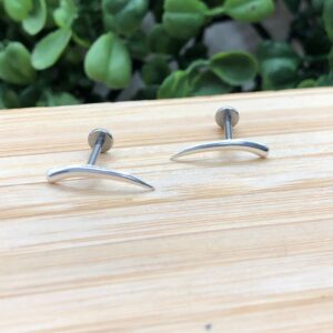 Piercing de prata 925 ponta curvada abaulada